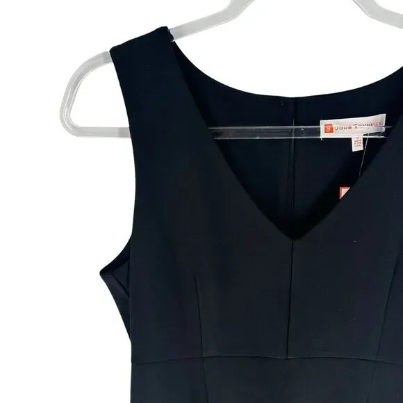 Jude Connally Dress Womens Medium Black Naomi Ponte Knit Sleeveless NEW $228